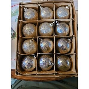 Vintage Coby Glass Silver Christmas Ornaments